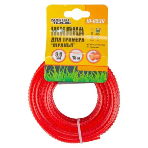  Волосінь для тримера Mastertool - 3,0 мм x 15 м квадрат піранья