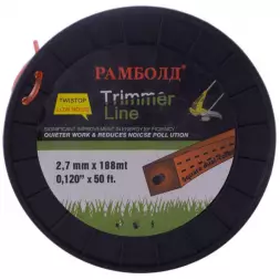  Волосінь для тримера Рамболд - 2,7 мм x 188 м квадрат армований 