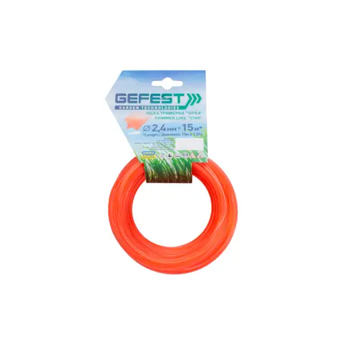 Леска для триммера Gefest - 2,4 мм x 15 м звезда