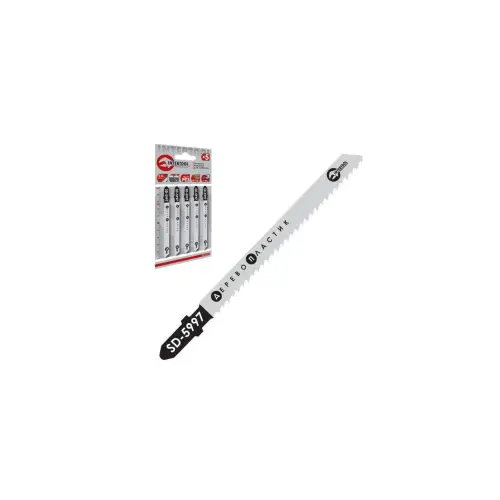 Полотно пиляльне для лобзика Intertool - 75х2,5 мм дерево-пластик (5 шт.) SD-5997