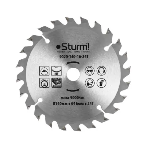 Диск пильний по дереву (140х16 мм; 24T) Sturm 9020-140-16-24T