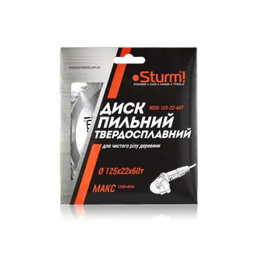 Диск пильний 125х22 мм 60 зубів по дереву Sturm 9020-125-22-60T