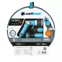 Набор для полива Cellfast HOBBY ATS2™, 1/2”, 20 м с оросителем и комплектом подключения ERGO, шланг 6 слоев -20…+60 °C